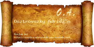 Osztrovszky Adrián névjegykártya