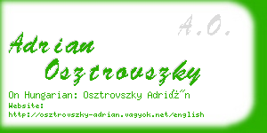 adrian osztrovszky business card